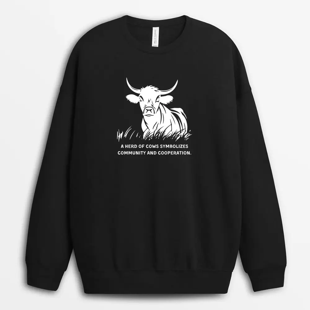 A Herd Of Cows Symbolizes Community And Cooperation Tsunxtee Sweatshirt - Black