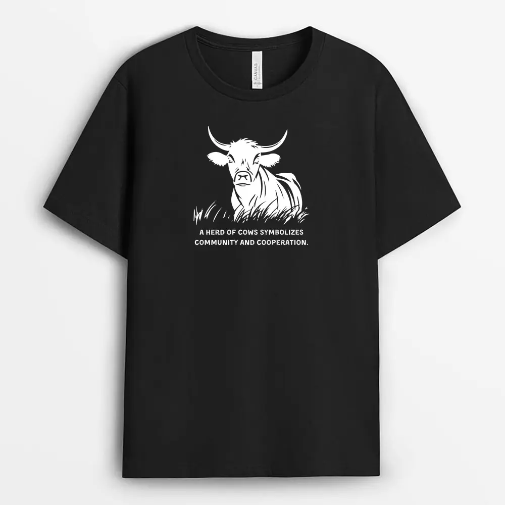 A Herd Of Cows Symbolizes Community And Cooperation Tsunxtee T-Shirt - Black