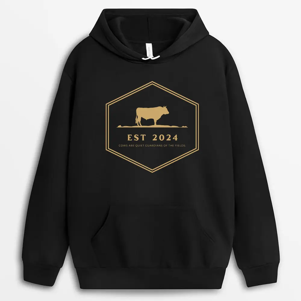 Cows Are Quiet Guardians Of The Fields Tsunxtee Hoodie - Black