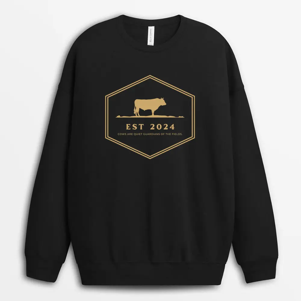 Cows Are Quiet Guardians Of The Fields Tsunxtee Sweatshirt - Black