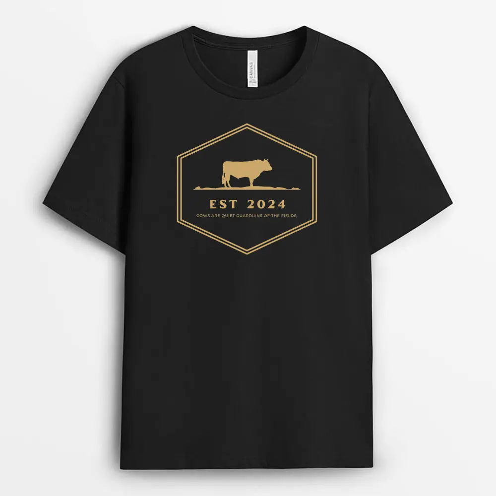 Cows Are Quiet Guardians Of The Fields Tsunxtee T-Shirt - Black