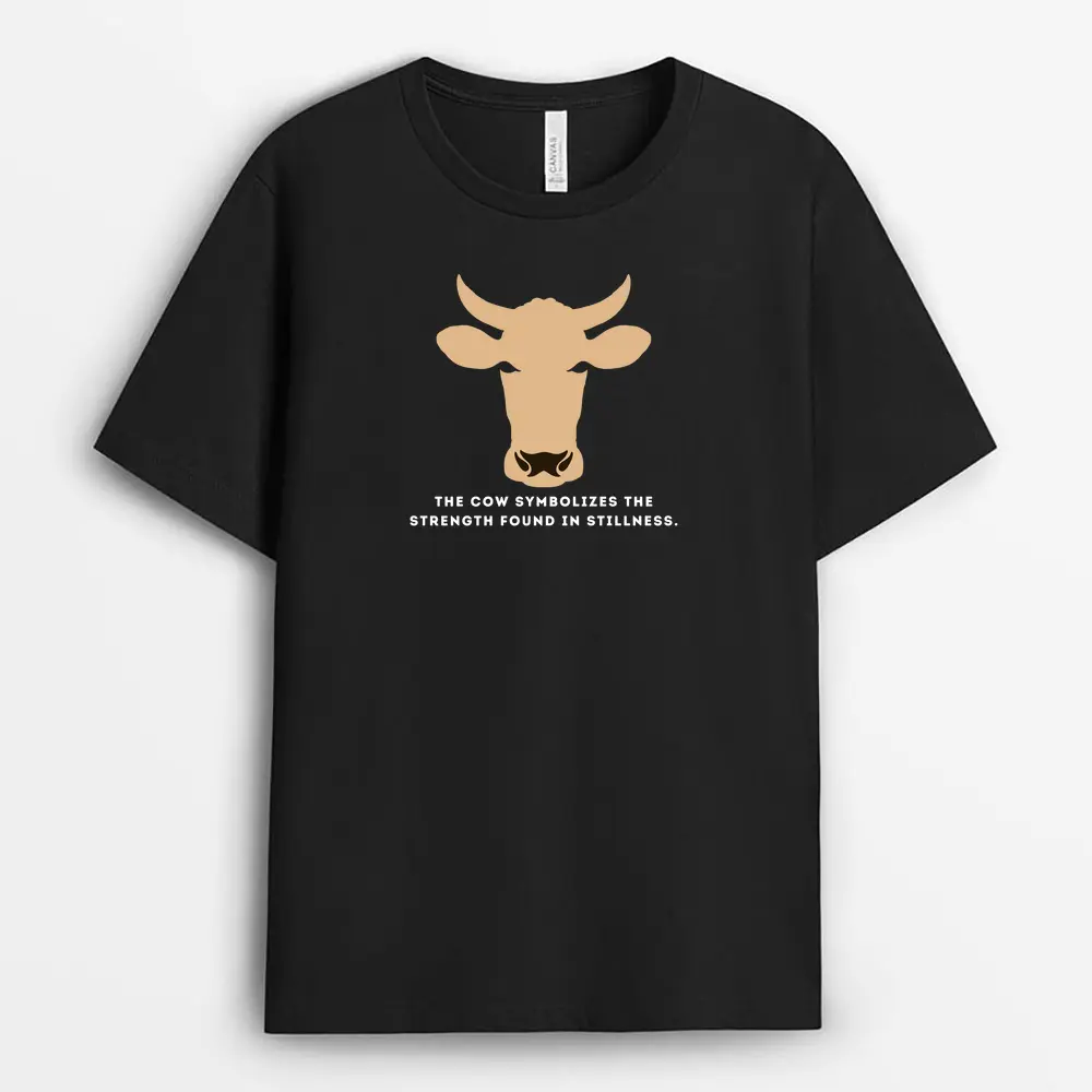 The Cow Symbolizes The Strength Found In Stillness Tsunxtee T-Shirt - Black