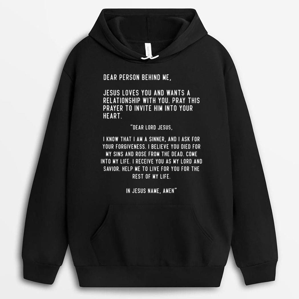 Dear Person Behind Me Jesus Loves You Christian Aesthetic T-Shirt