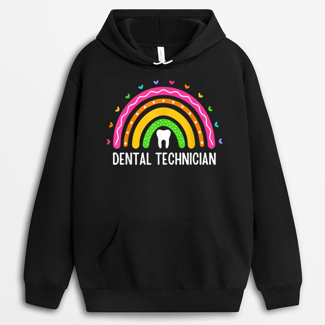 Dental Technician Rainbow Dentist Tech Dental Lab Cute Wo T-Shirt