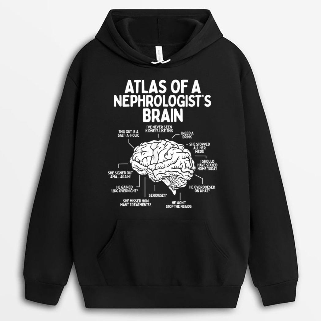 Dialysis Technician Nurse Atlas of a Nephrologist Brain T-Shirt