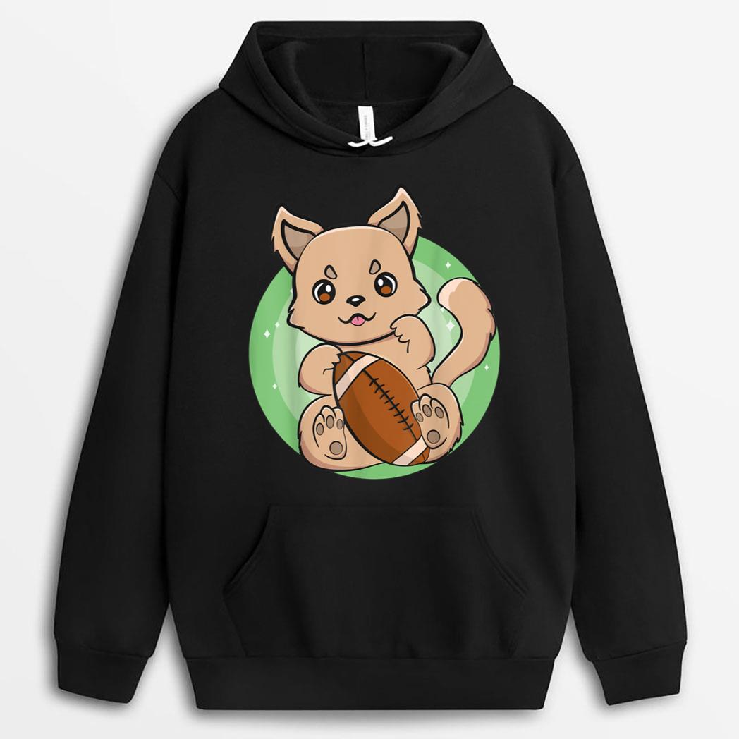 Dingo With Football Team Sport Chibi Anime Dog T-Shirt