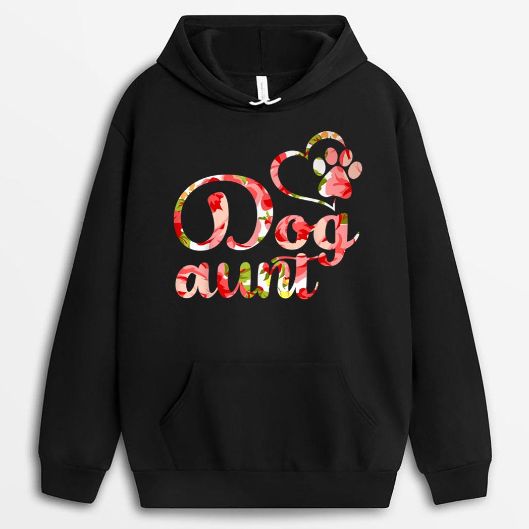 Dog Aunt Sister Flower Puppy Dog Lover T-Shirt