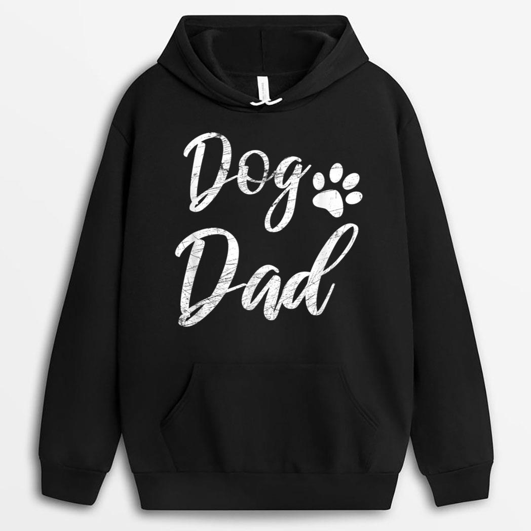 Dog Dad - Vintage Distressed Design - Funny Dog Paw T-Shirt