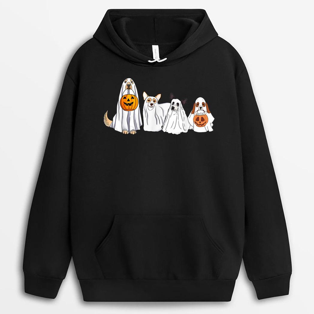 Dog Dress As Ghost Halloween Costume Pumpkin Funny Dog Lover T-Shirt