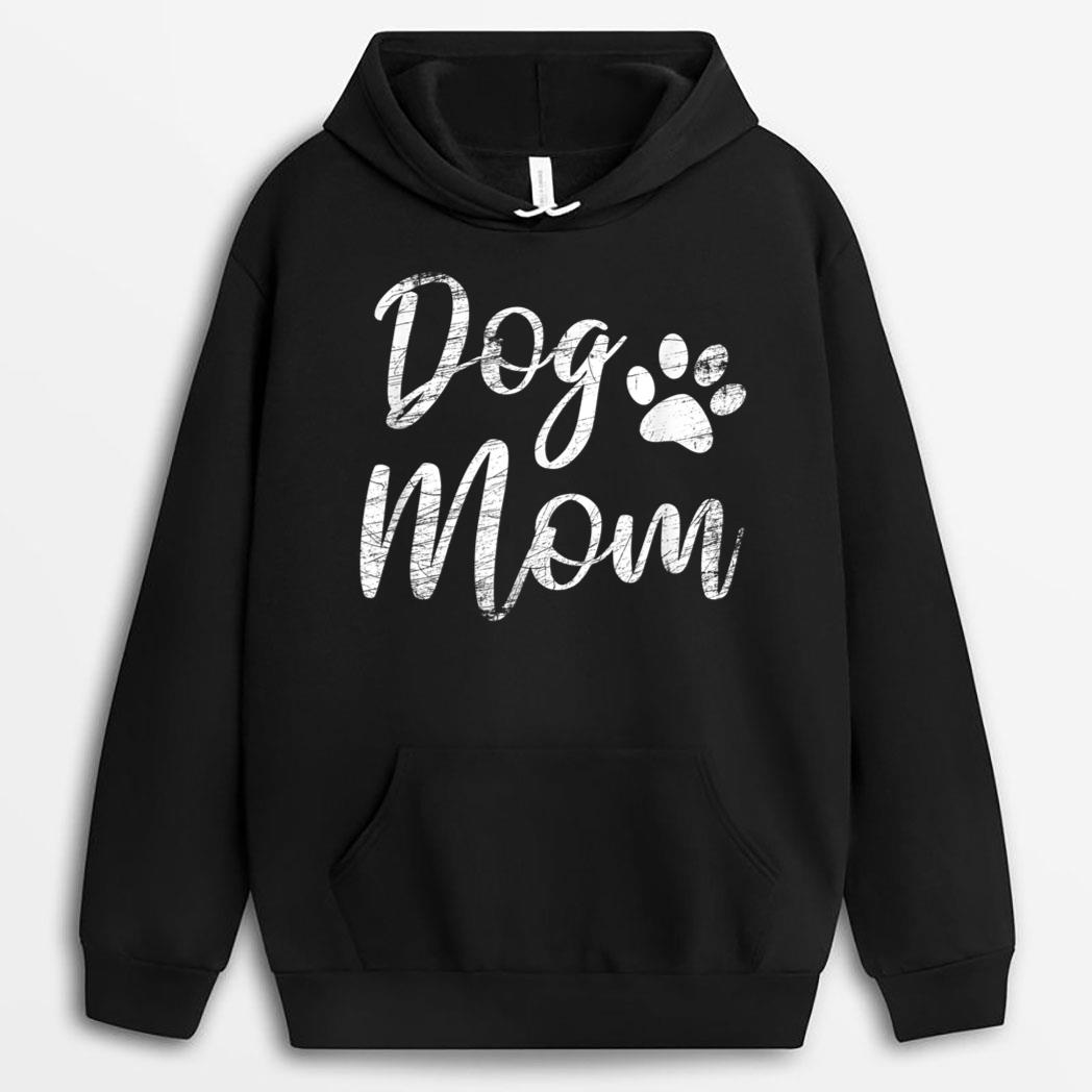 Dog Mom - Vintage Distressed Design - Funny Dog Paw T-Shirt