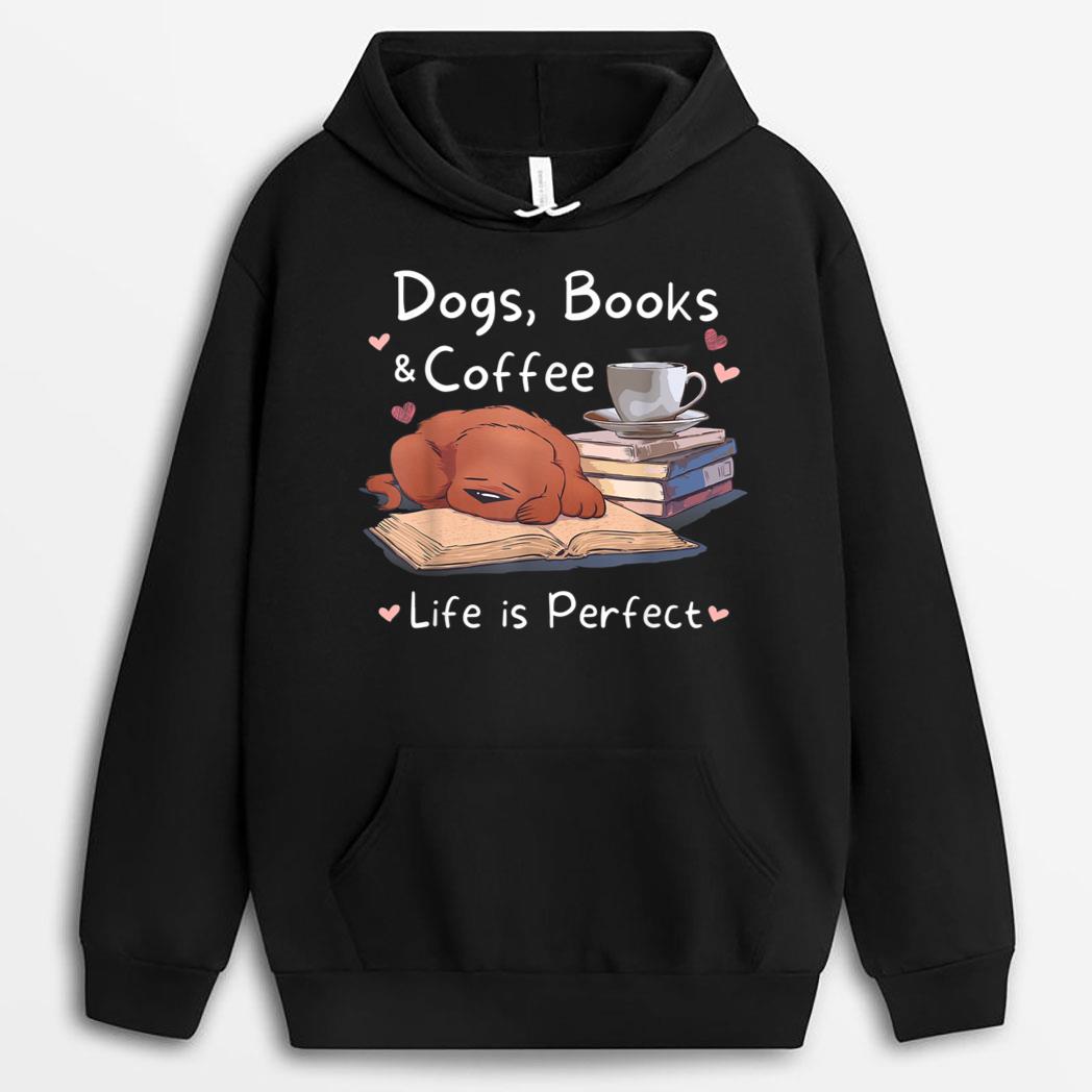 Dog Mom Dad Dogs Books Coffee T-Shirt