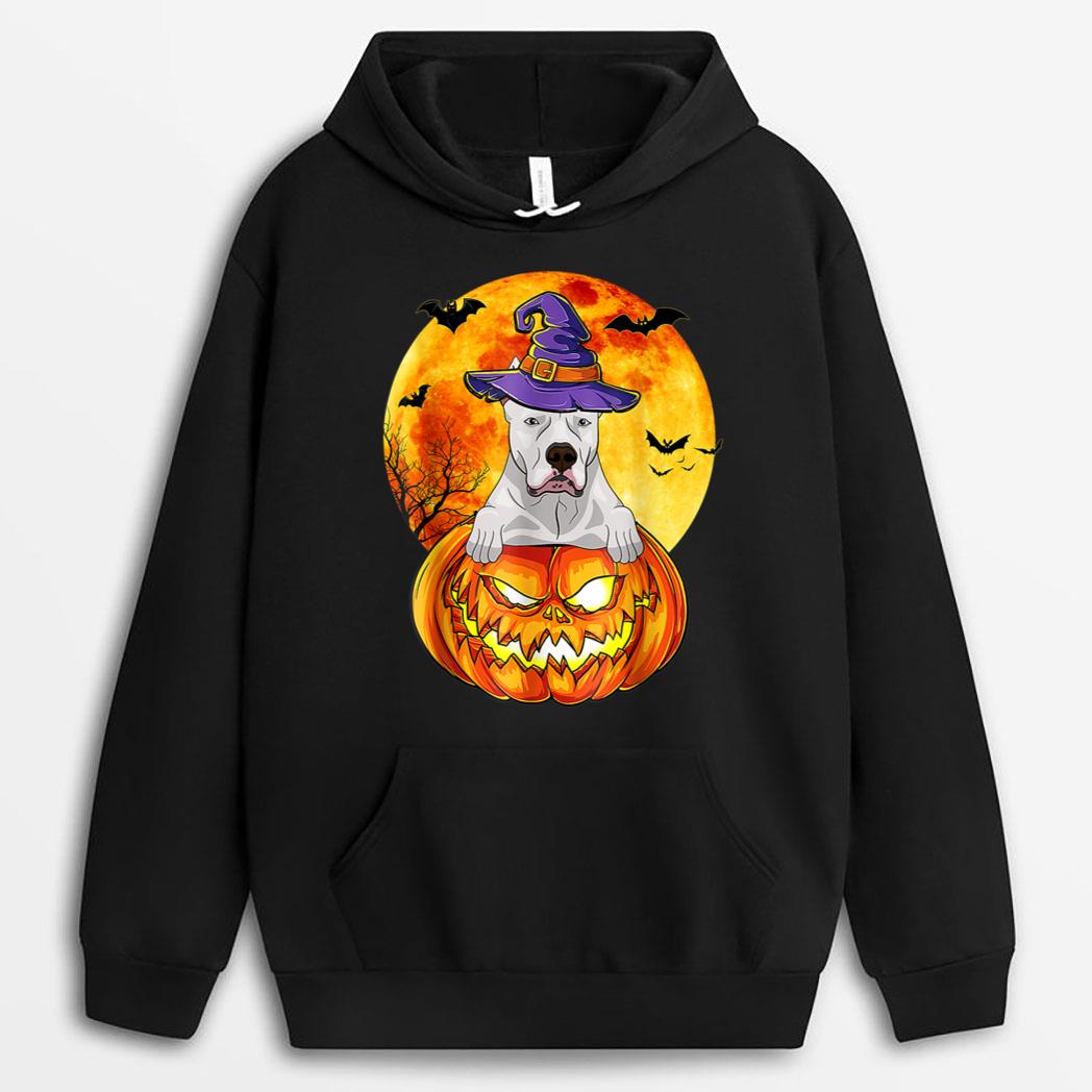 Dogo Argentino Witch Pumpkin Halloween Dog Lover Funny T-Shirt