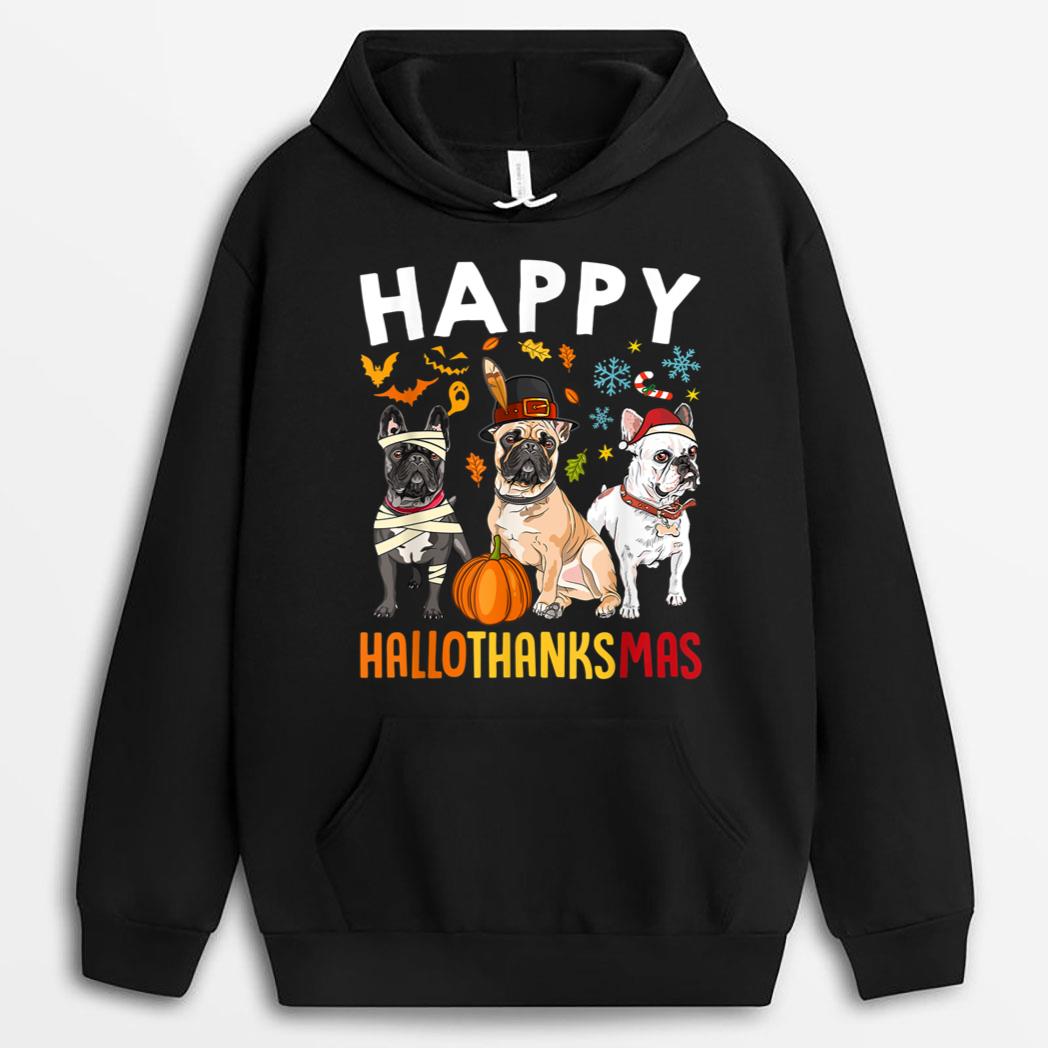 Dogs Happy Hallo ThanksMas Thanksgiving Christmas T-Shirt