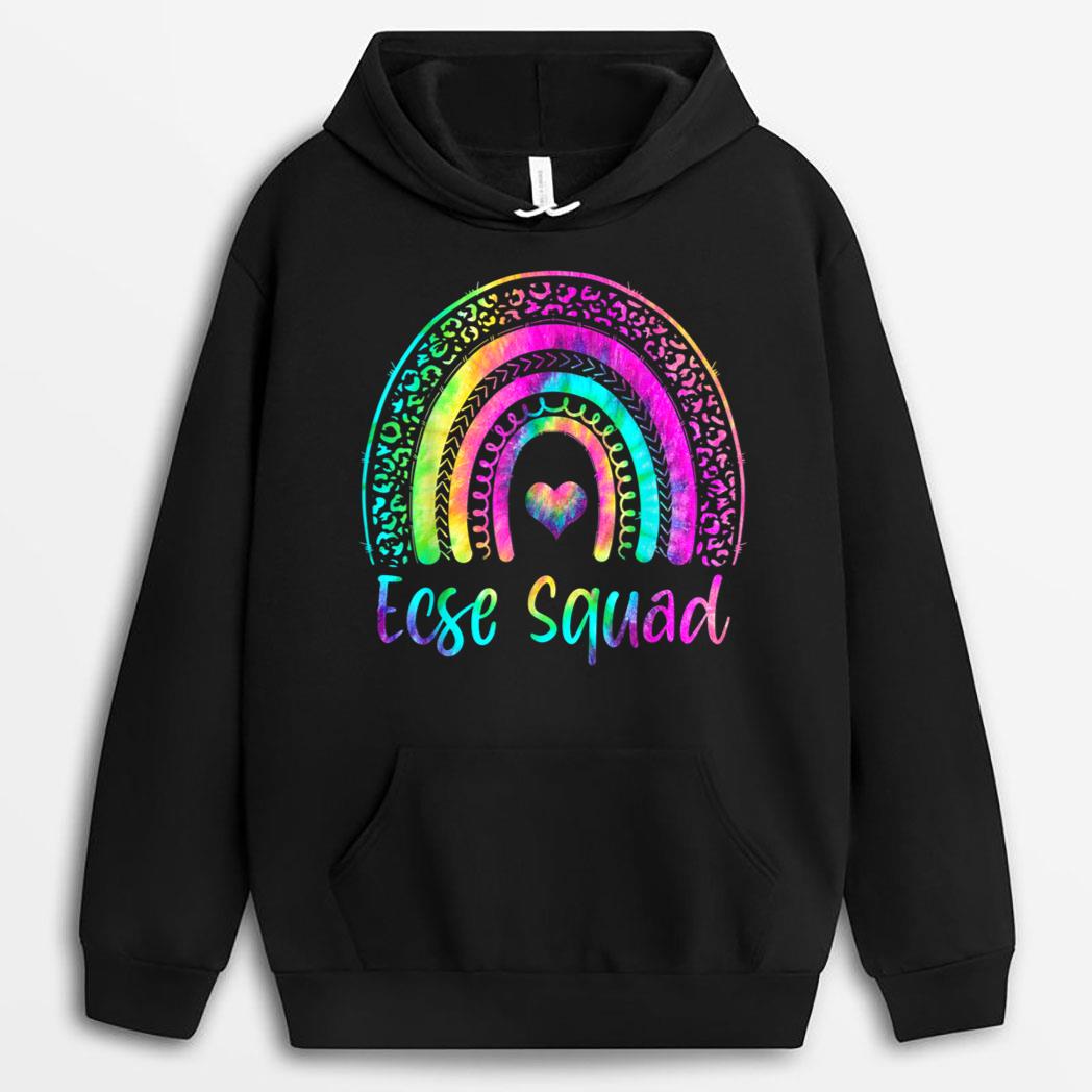 ECSE Squad Team Tie Dye Rainbow Back To School Teacher T-Shirt