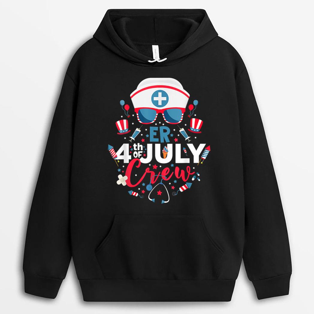 ER 4th of July Nurse Crew American Nurse 4th July Outfits T-Shirt