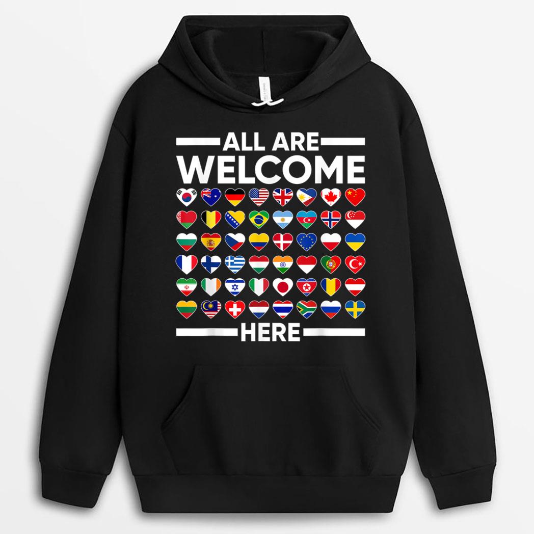 ESL Teacher All Are Welcome Here For Worlds Virtual Teachers T-Shirt