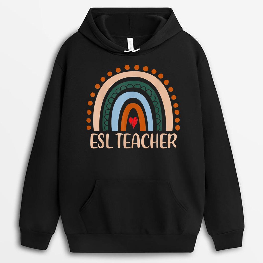 ESL Teacher Rainbow Appreciation Day Hello Back To School T-Shirt
