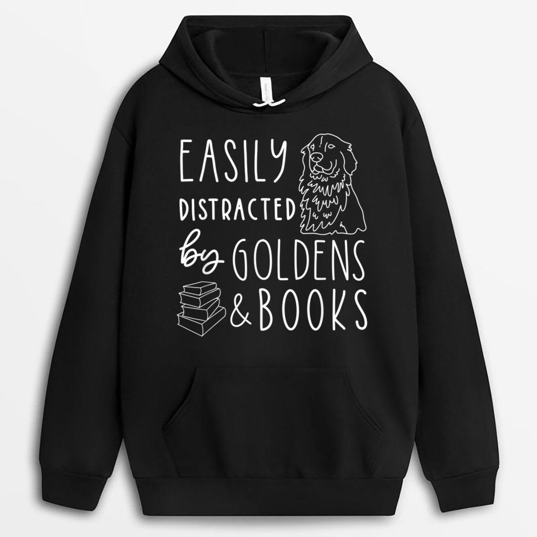 Easily Distracted Golden Retrievers & Books , Dog Lover T-Shirt