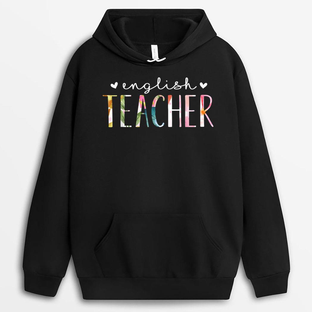 English Teacher Cute Floral Design Teacher's Day T-Shirt