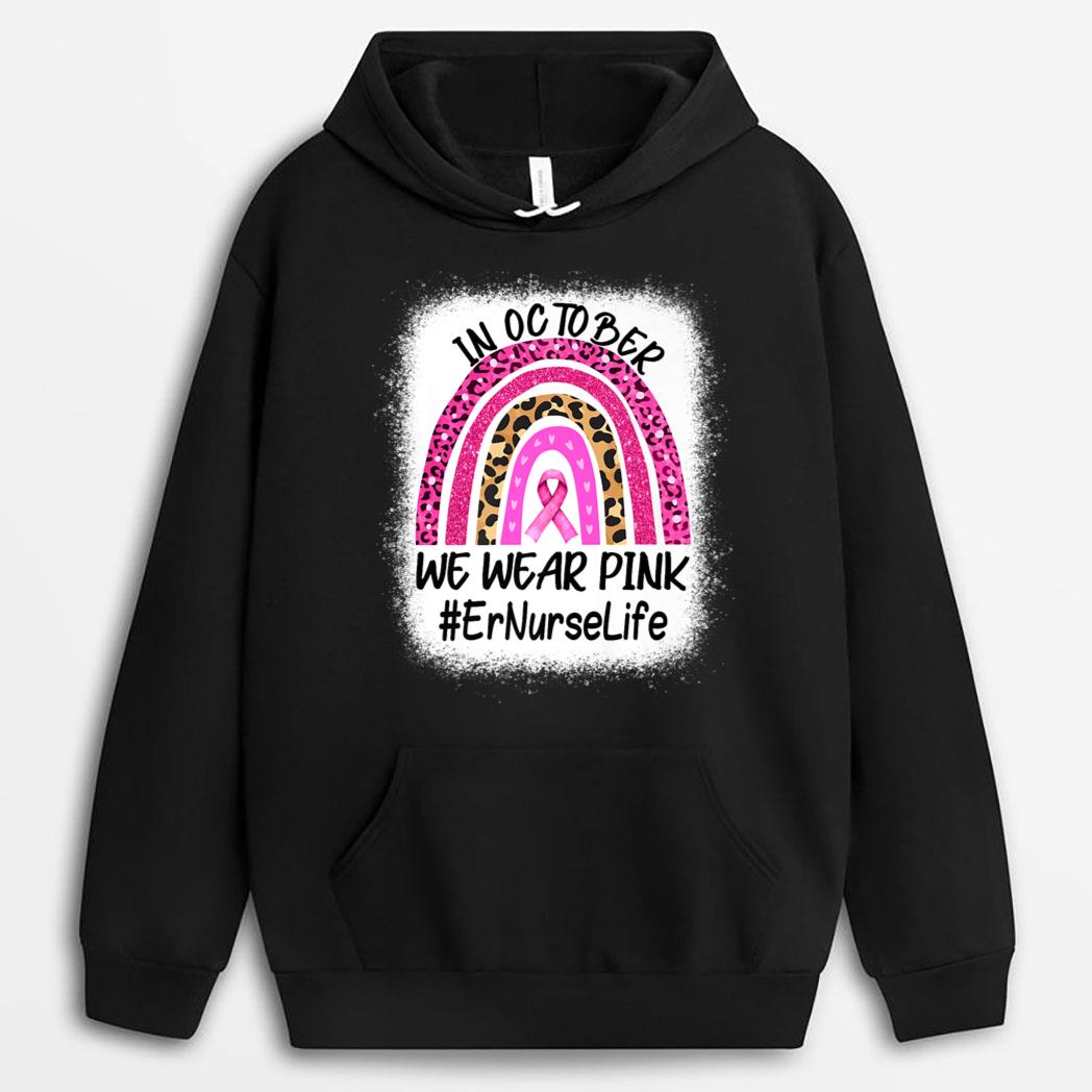 Er Nurse Rainbow Women Breast Cancer Awareness T-Shirt