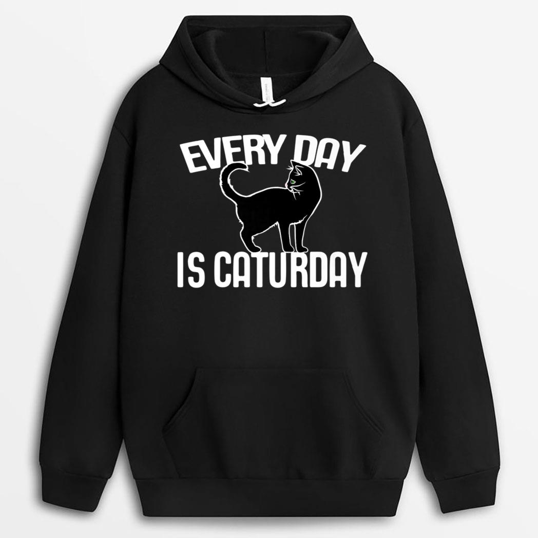 Every Day is Caturday black cat art cat people Premium T-Shirt