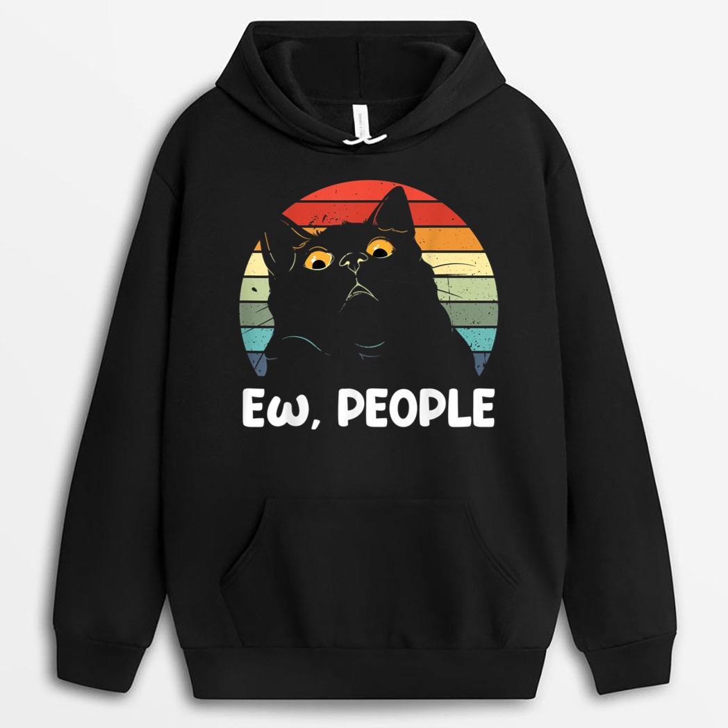 Ew people funny Black Cat lover for women men fun cat saying T-Shirt