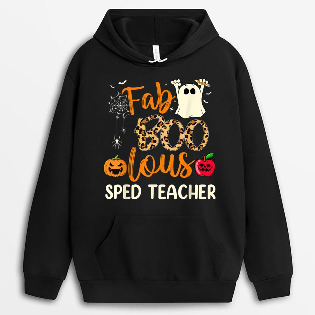 Fab Boo Lous Sped Teacher Leopard Spooky Halloween Costume T-Shirt