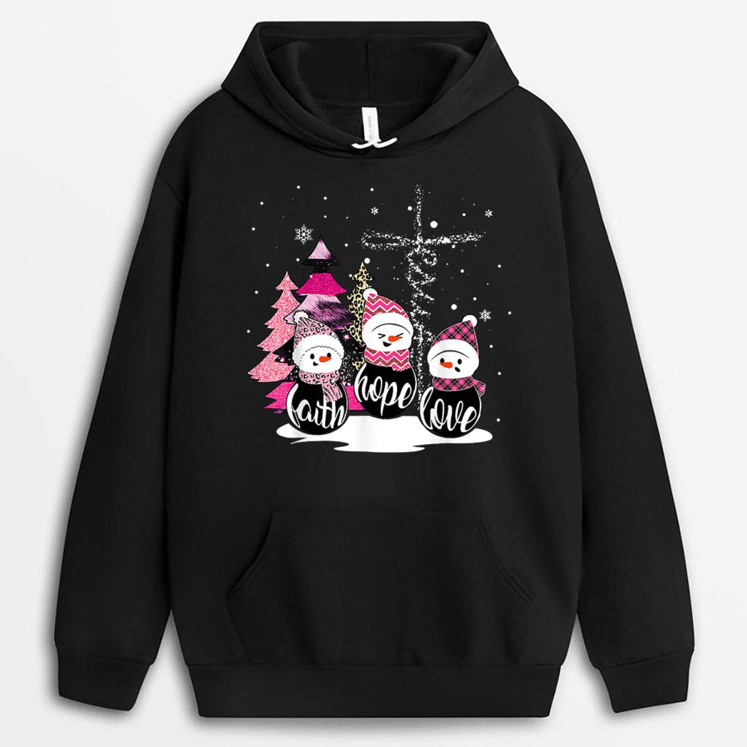 Faith Hope Love Snowman Jesus Xmas Tree Christian Christmas T-Shirt