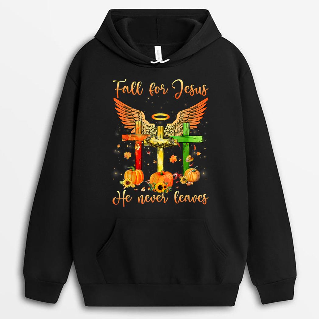 Fall For Jesus He Never Leaves Pumpkins Thanksgiving T-Shirt
