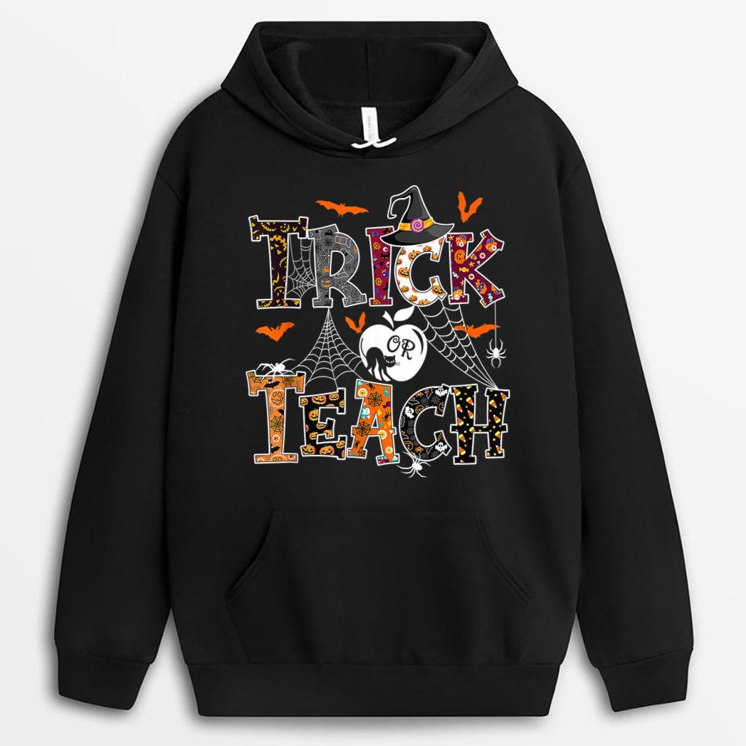 Fall Themed Thanksgiving Halloween Teacher Trick Or Teach T-Shirt
