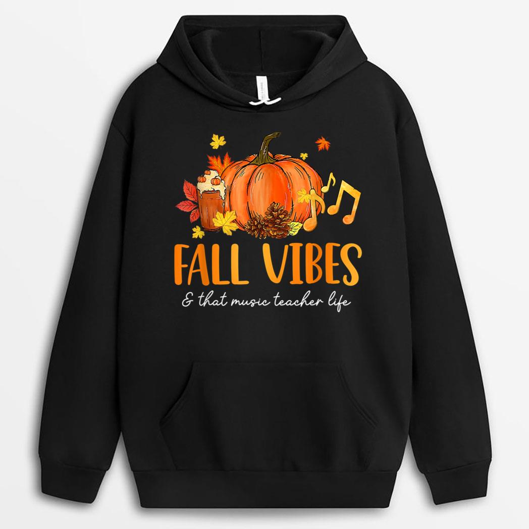Fall Vibes & That Music Teacher Life Leopard Pumpkin Season T-Shirt