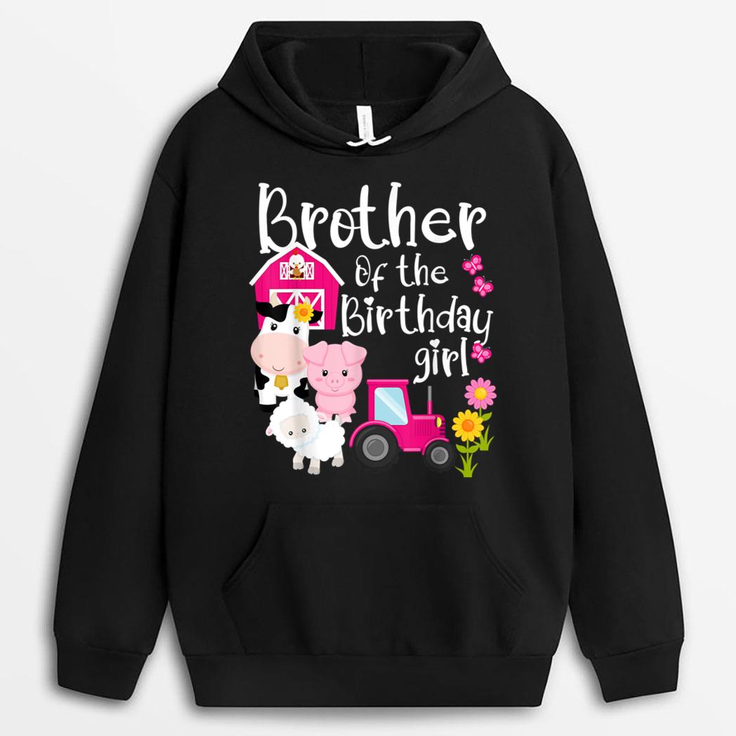 Farm Animals Brother Of The Birthday Girl Party Barnyard T-Shirt