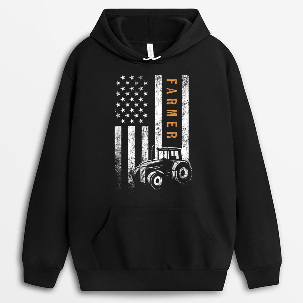 Farmer American Flag Design Farm Farming T-Shirt