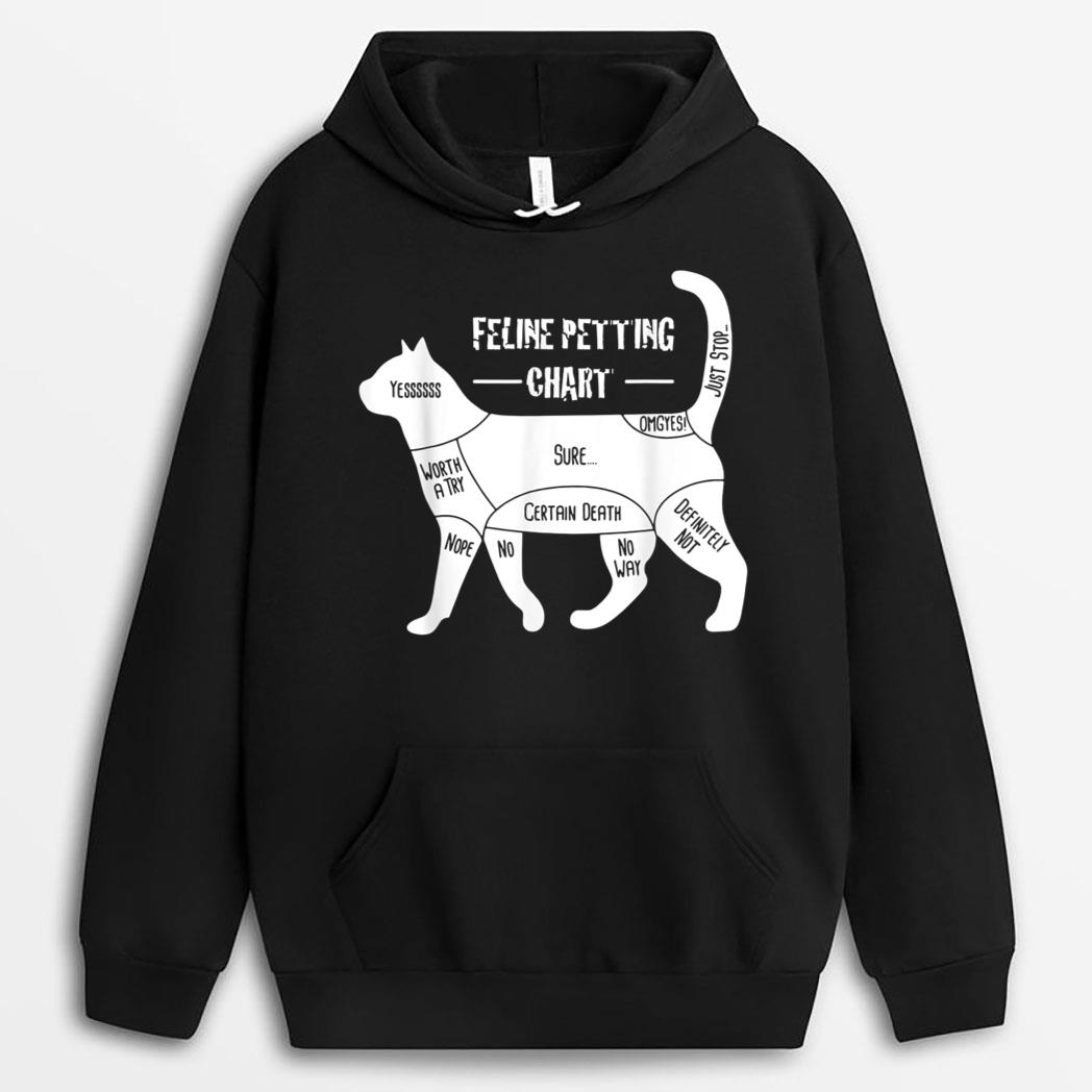 Feline Petting Chart Cat Apparel T-Shirt