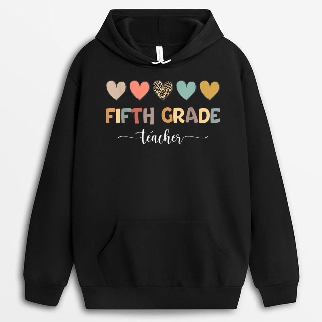 Fifth Grade Teacher Five Heart Funny Back To School T-Shirt