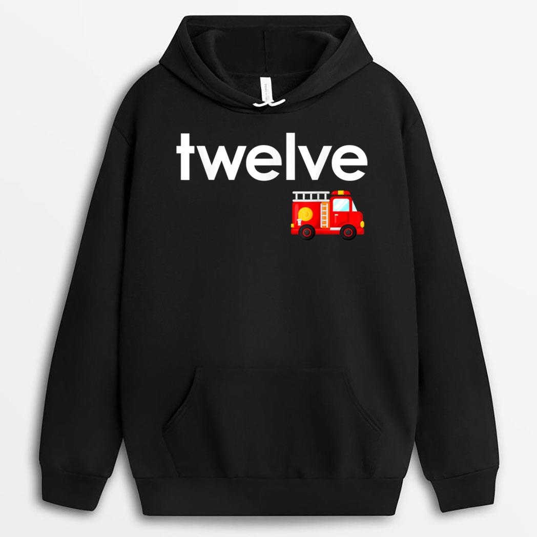 Fire Truck 12th Birthday Boy Toddler 12 Year Old Firefighter T-Shirt