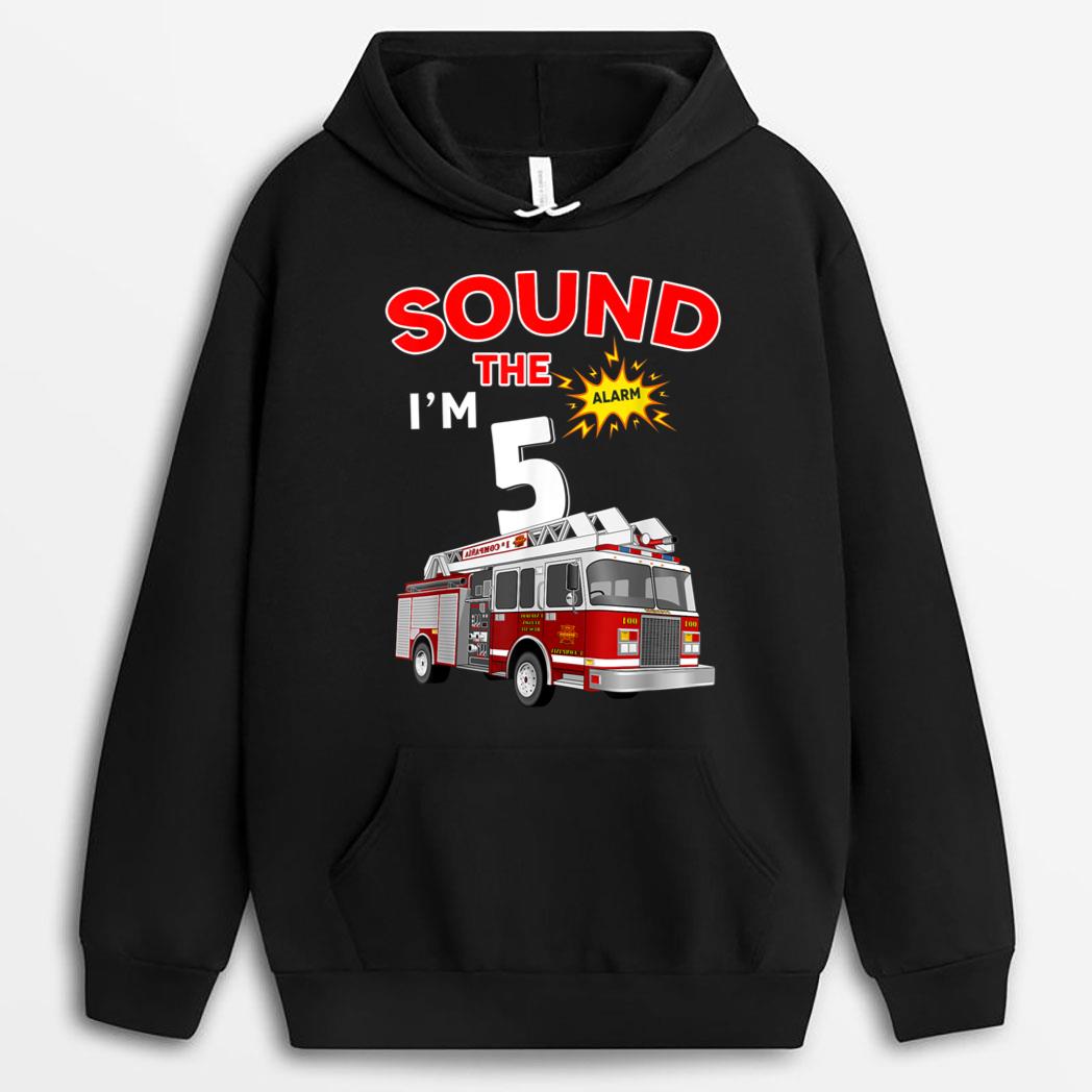 Fire Truck 5 Year Old Firefighter 5th Birthday Boy Toddler T-Shirt