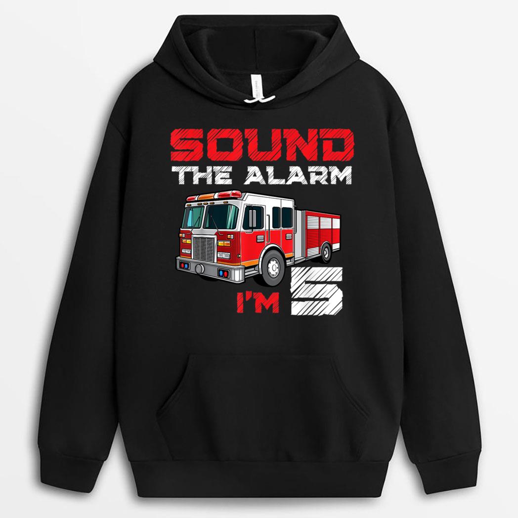 Fire Truck 5th Birthday Boy Future Firefighter 5 Year Old T-Shirt