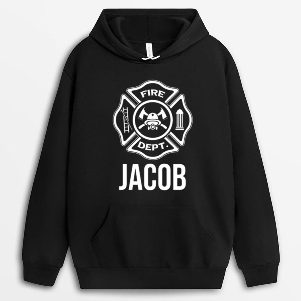 Fireman Jacob Name Firefighter Logo Symbol T-Shirt