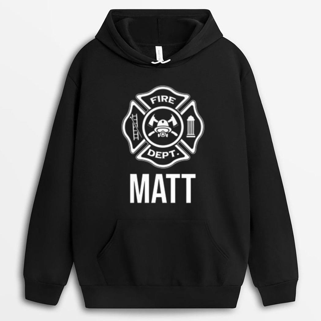 Fireman Matt Name Firefighter Logo Symbol T-Shirt
