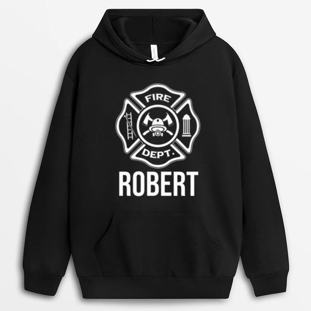 Fireman Robert Name Firefighter Logo Symbol T-Shirt