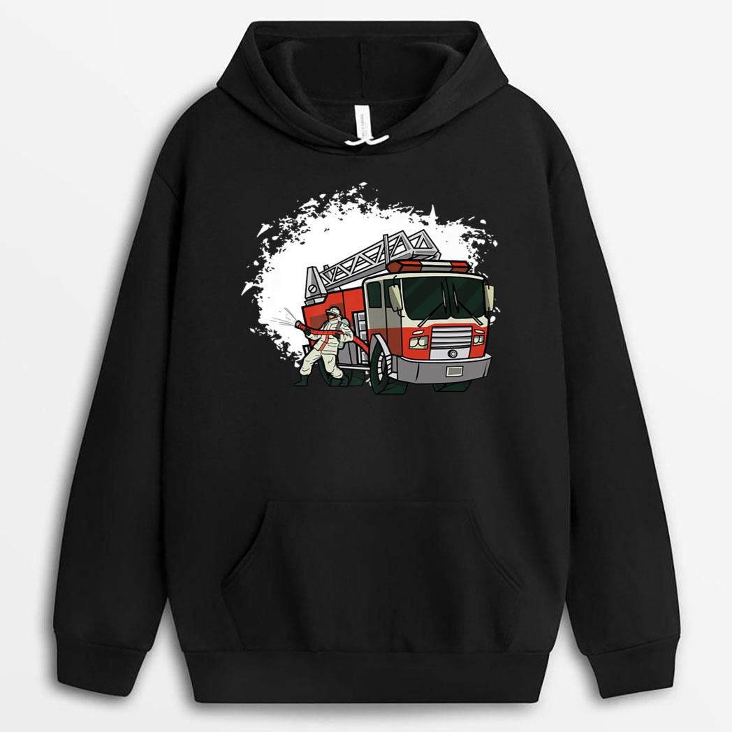 Fireman Truck Emergency Vehicle Firewoman Girl Firefighter T-Shirt