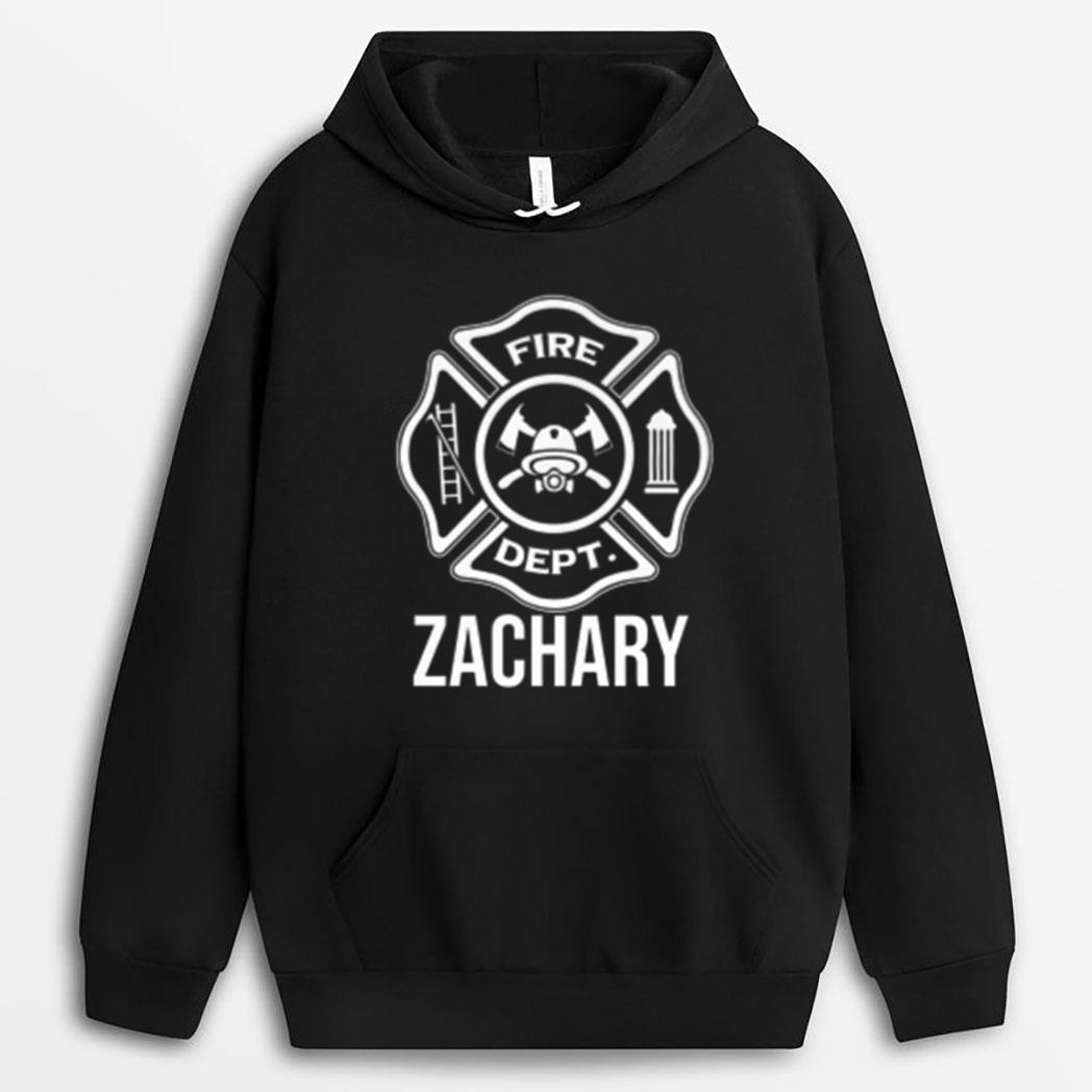 Fireman Zachary Name Firefighter Logo Symbol T-Shirt