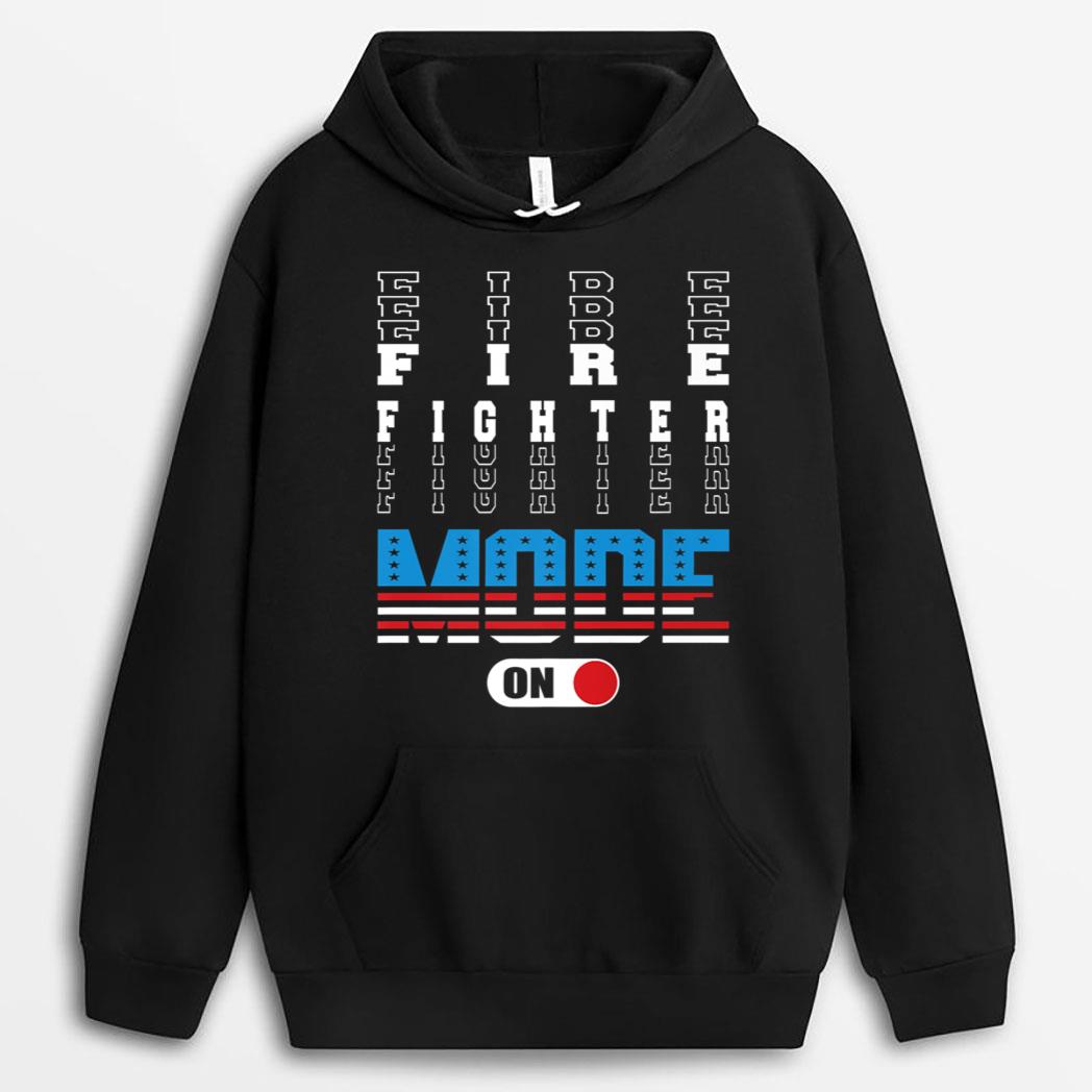 Firemen Mode On American Flag Patriotic Firefighter T-Shirt