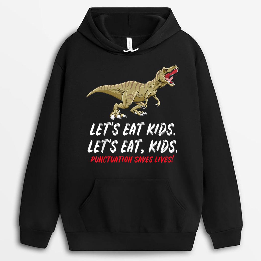 First Day of School Gift Lets Eat Kids Grammer Teacher Trex T-Shirt