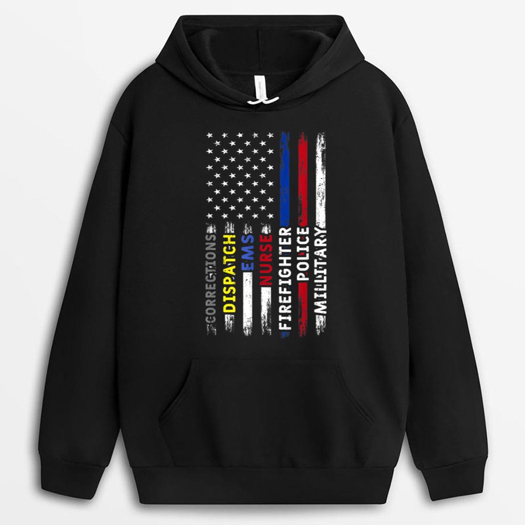 First Responders Hero Flag Police Firefighter Military Nurse T-Shirt