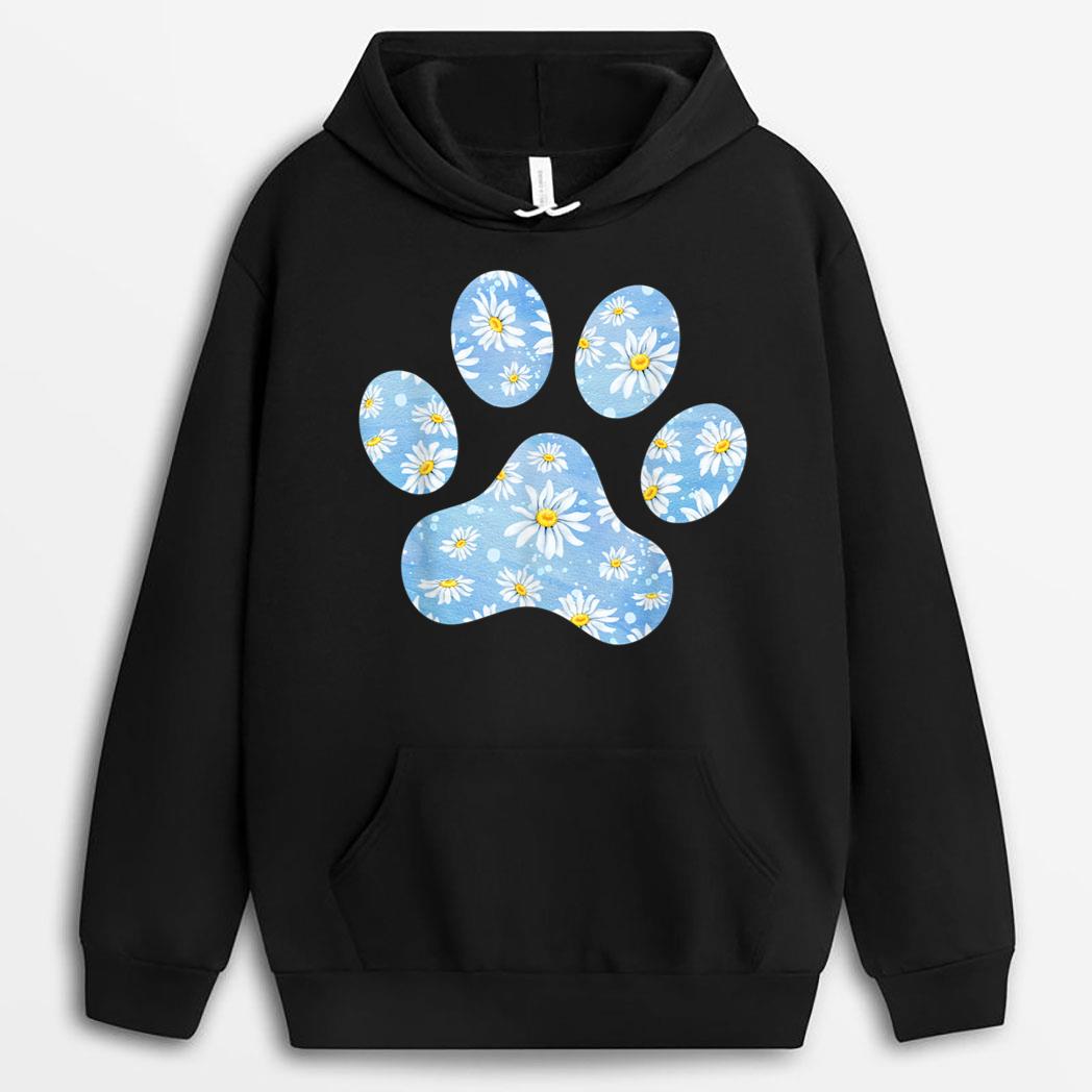 Flower Dog Paw Print for Dog Lover - Dog Paw T-Shirt