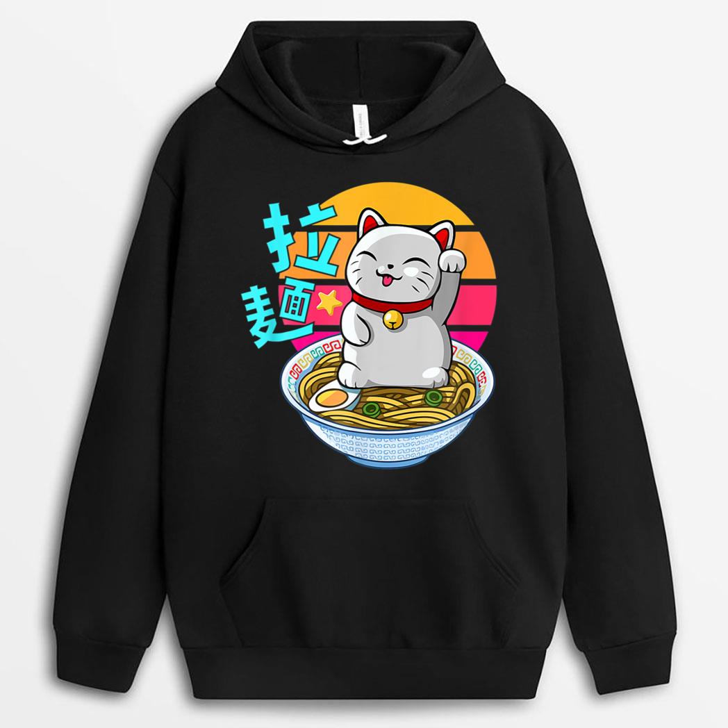 Fortune Cat Ramen Kawaii Maneki Neko T-Shirt