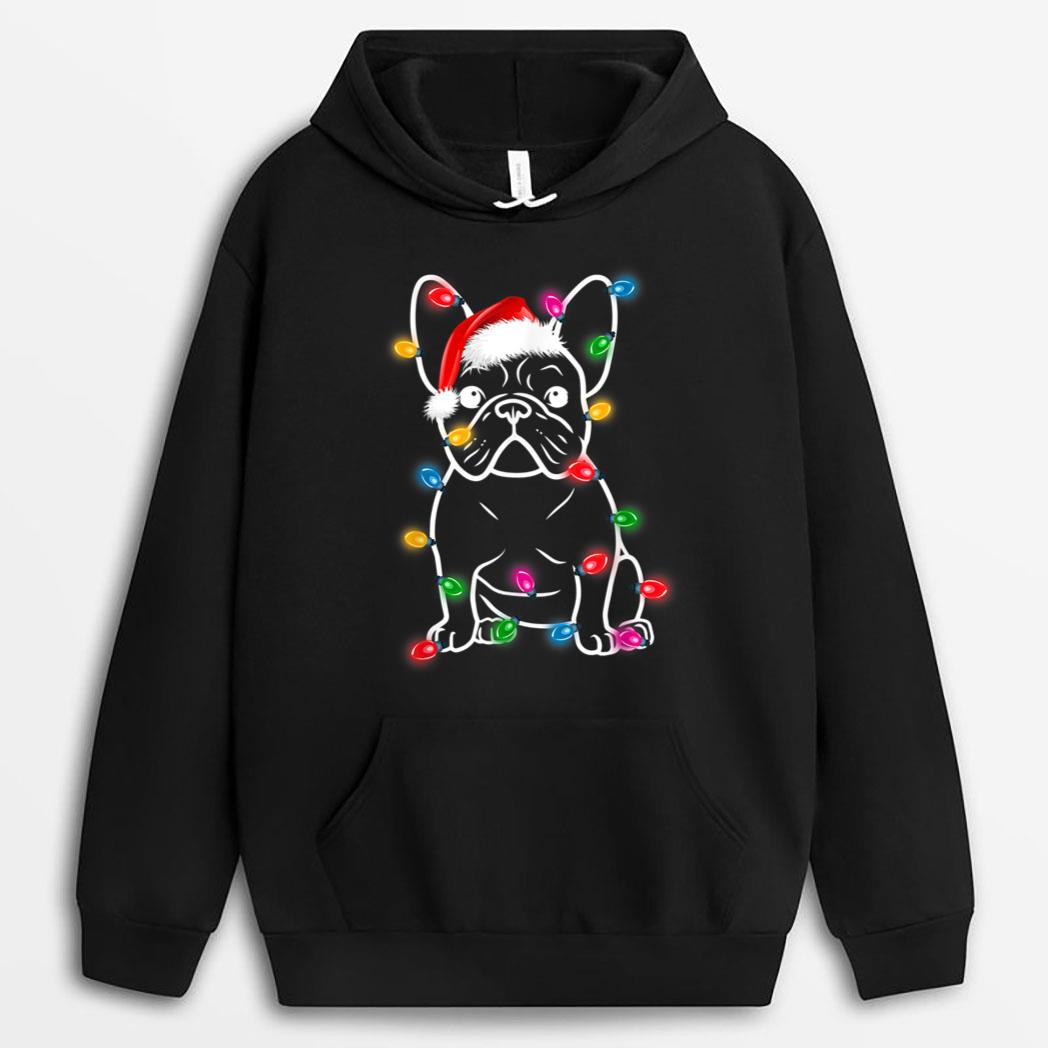French Bulldog Dog Lights Christmas Matching Family T-Shirt