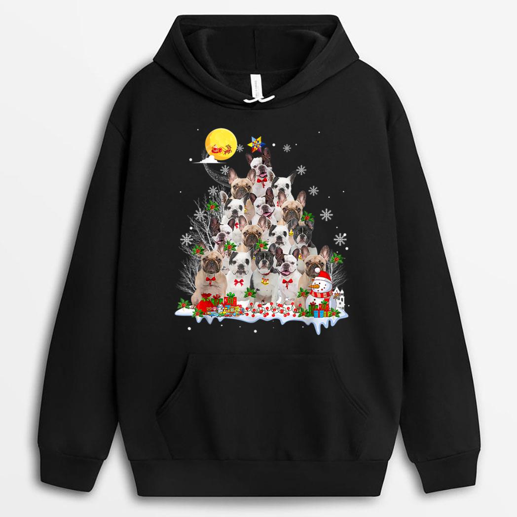 French Bulldog Dog Lover Matching Santa Christmas Tree T-Shirt
